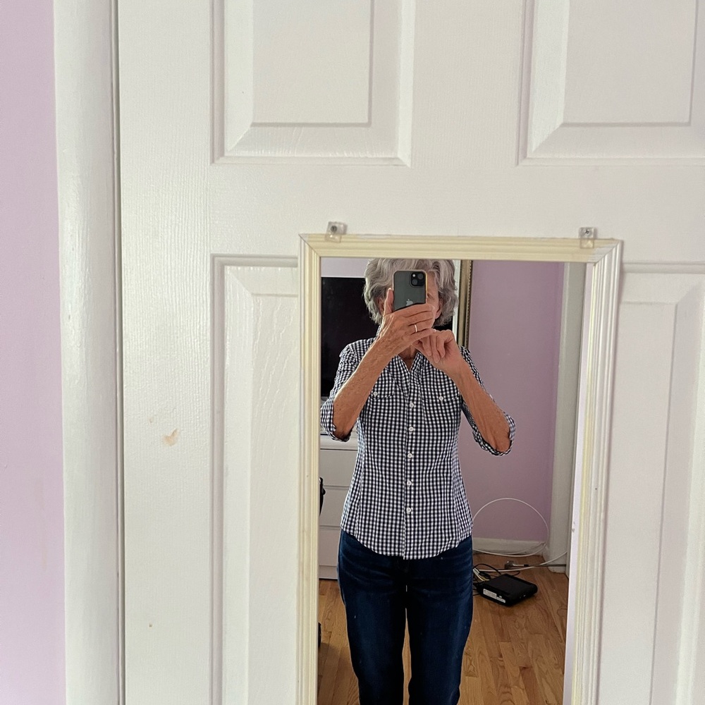 Tracy M Black and White Checkered Blouse